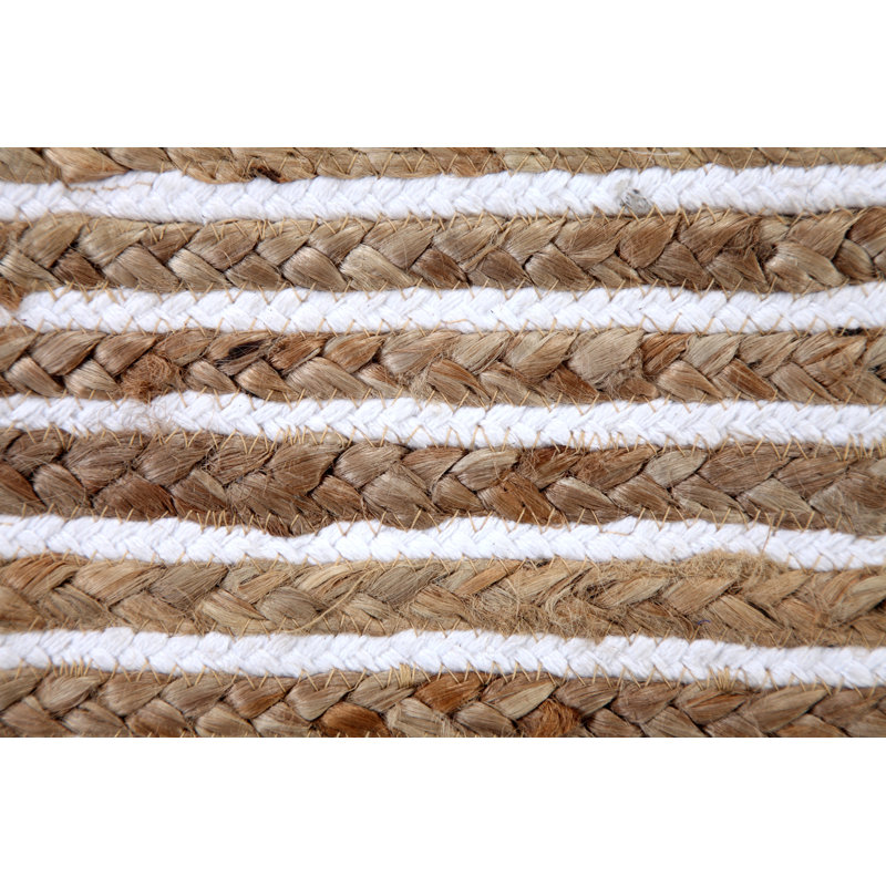 Ursa Striped Jute / Sisal Hand Woven Area Rug, Rectangle 60 x 90cm