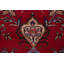 Tapis rouge en laine noué à la main de conception unique de style années 1980 de 9 pi 6 po x 12 pi 11 po Saveena