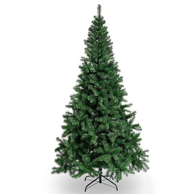 5.9ft Prelit Artificial Hinged Christmas Tree with 650 Branch Tips for Xmas Home Decoration