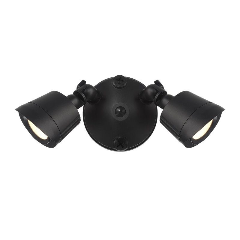 Black Dual Head LED Outdoor Security Flood Light