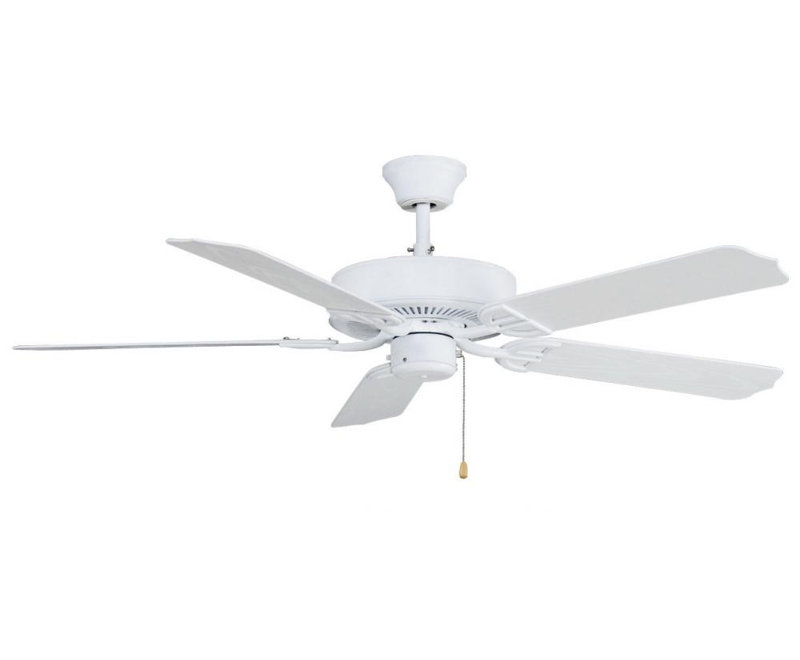 Builder 52'' Ceiling Fan, Matte White with White Glass Blades