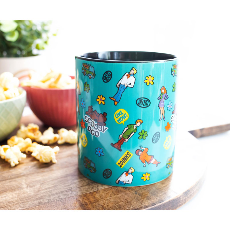 Scooby-Doo Sticker Pattern Ceramic Mug | Holds 20 Ounces