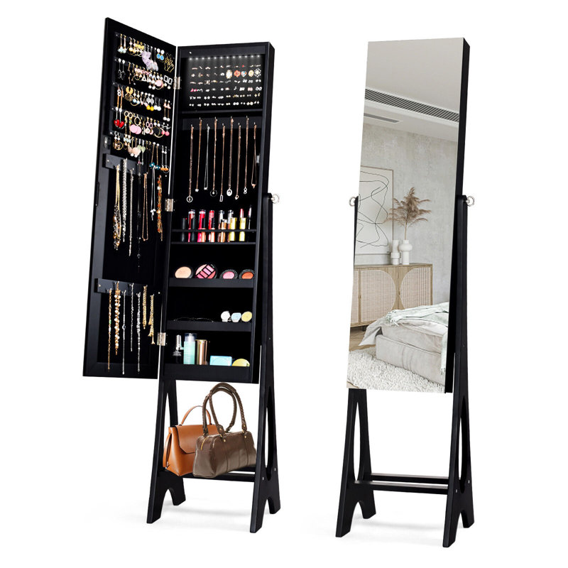 Rinie Jewellery Cabinet Jewelry Armoire, Black