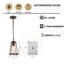 Luminaire suspendu simple en bronze à 1 lumière Ifill avec verre bullé Ifill