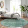 Machine Washable Indoor/Outdoor Xhevrie Teal Rug
