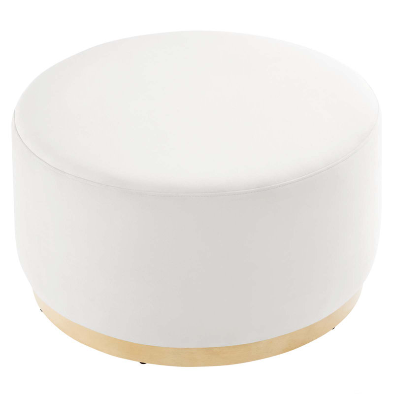 Repose-pieds rembourré Modway Tilden, Velours blanc