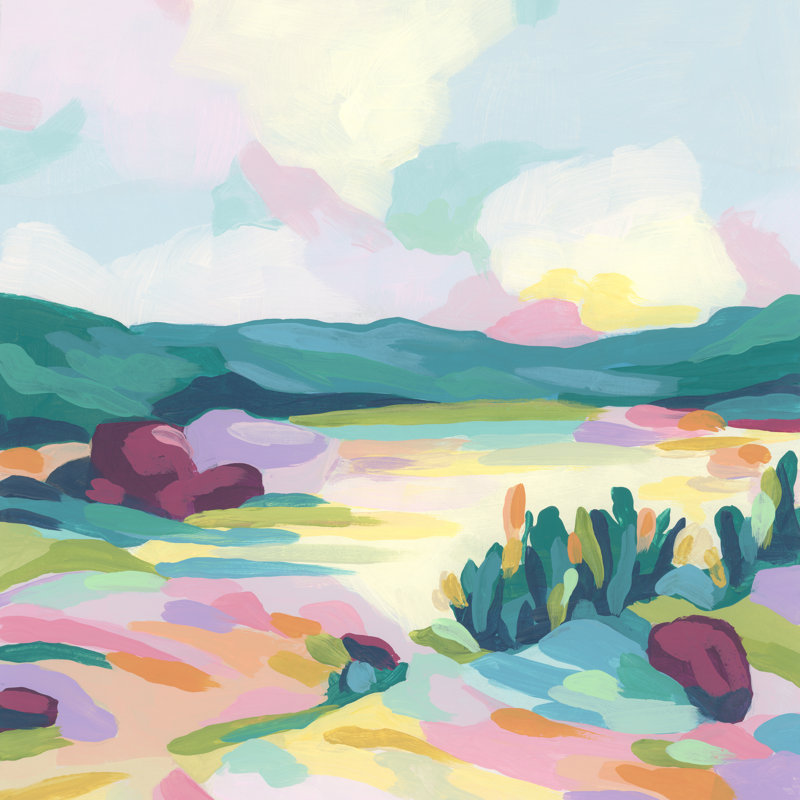 «Pink Rock Valley II» sur toile par June Erica Vess, H 36 po x l 36 po