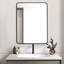 Miroir mural rectangulaire en métal pour salle de bain.-413950214-413950212