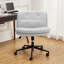 Fauteuil de bureau ergonomique sans accoudoirs, à dossier mi-haut, pivotant et réglable en hauteur, avec roulettes et revêtement en similicuir rembourré. Parfait pour la maison, le bureau, la salle de bain ou la chambre. Design moderne et confortable, gris clair.-208308118