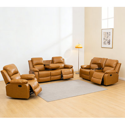Ensemble de canapé trois pièces Ginger Yellow Intelligent avec rangement et table basse rabattable, imperméable, résistant aux rayures, silencieux et inclinable
