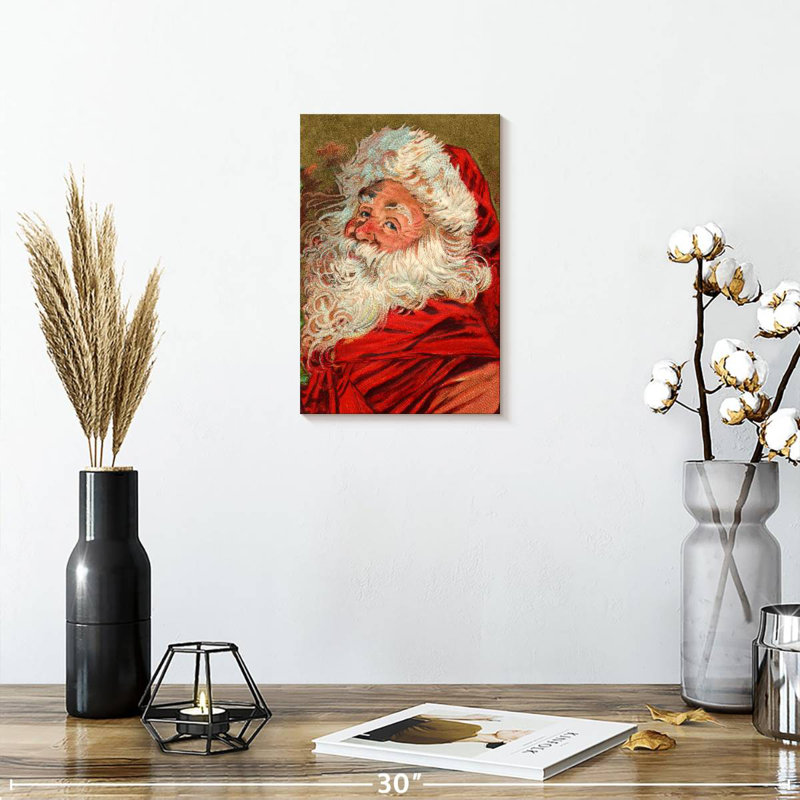 Père Noël rétro Lelend, H 12 po x l 8 po