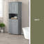 Grande armoire de salle de bain avec panier à linge, grand panier à linge inclinable et armoire de rangement supérieure-1384345462