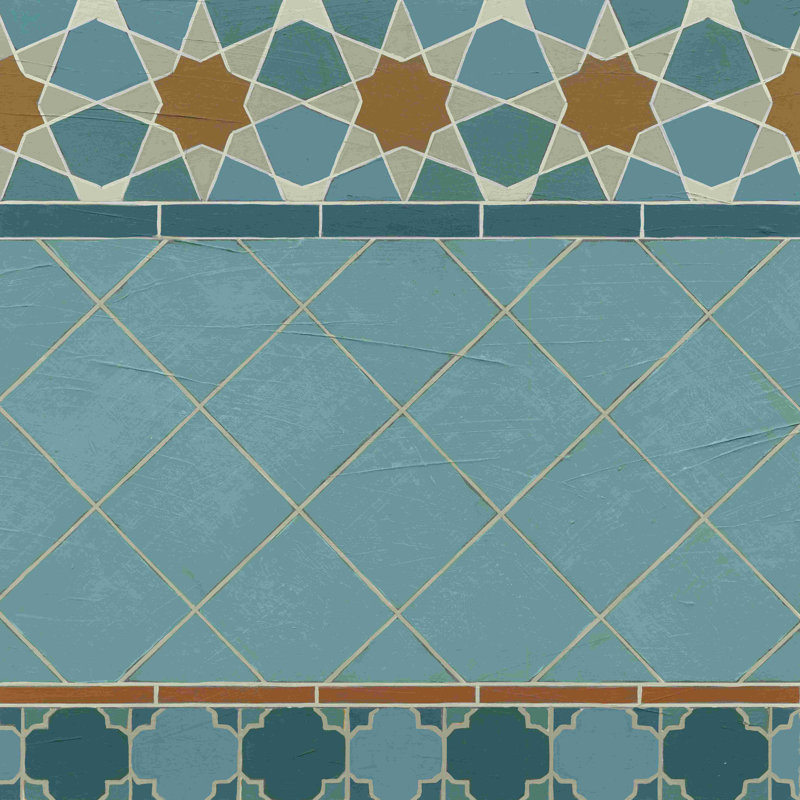 " Moroccan Tile I " by June Erica Vess Painting Print, 12" H x 12" W