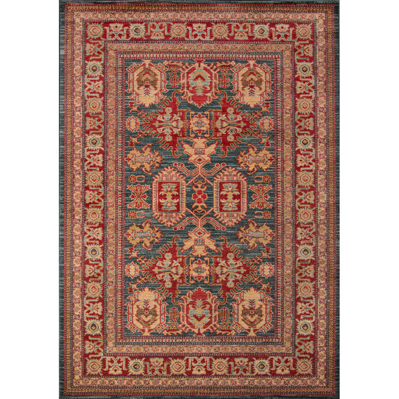 Tapis bleu Halida, Rectangle 9 pi 3 po x 12 pi 6 po