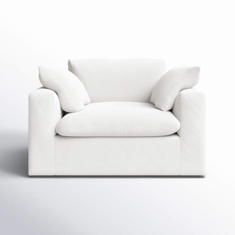 Remy Slipcovered Chair And A Half, Andrew Driftwood Performance Chenille