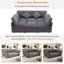 Canapé modulaire 85,4 po Canapé modulaire en U Canapé-lit Canapé en L avec repose-pieds mobile et deux ports USB pour le salon-16441334