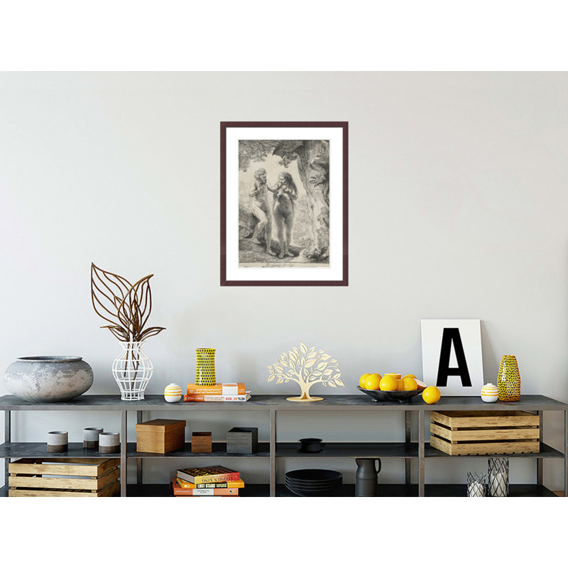 «Adam and Eve» par Rembrandt van Rijn - Reproduction giclée encadrée, H 29,5 po x l 22,87 po
