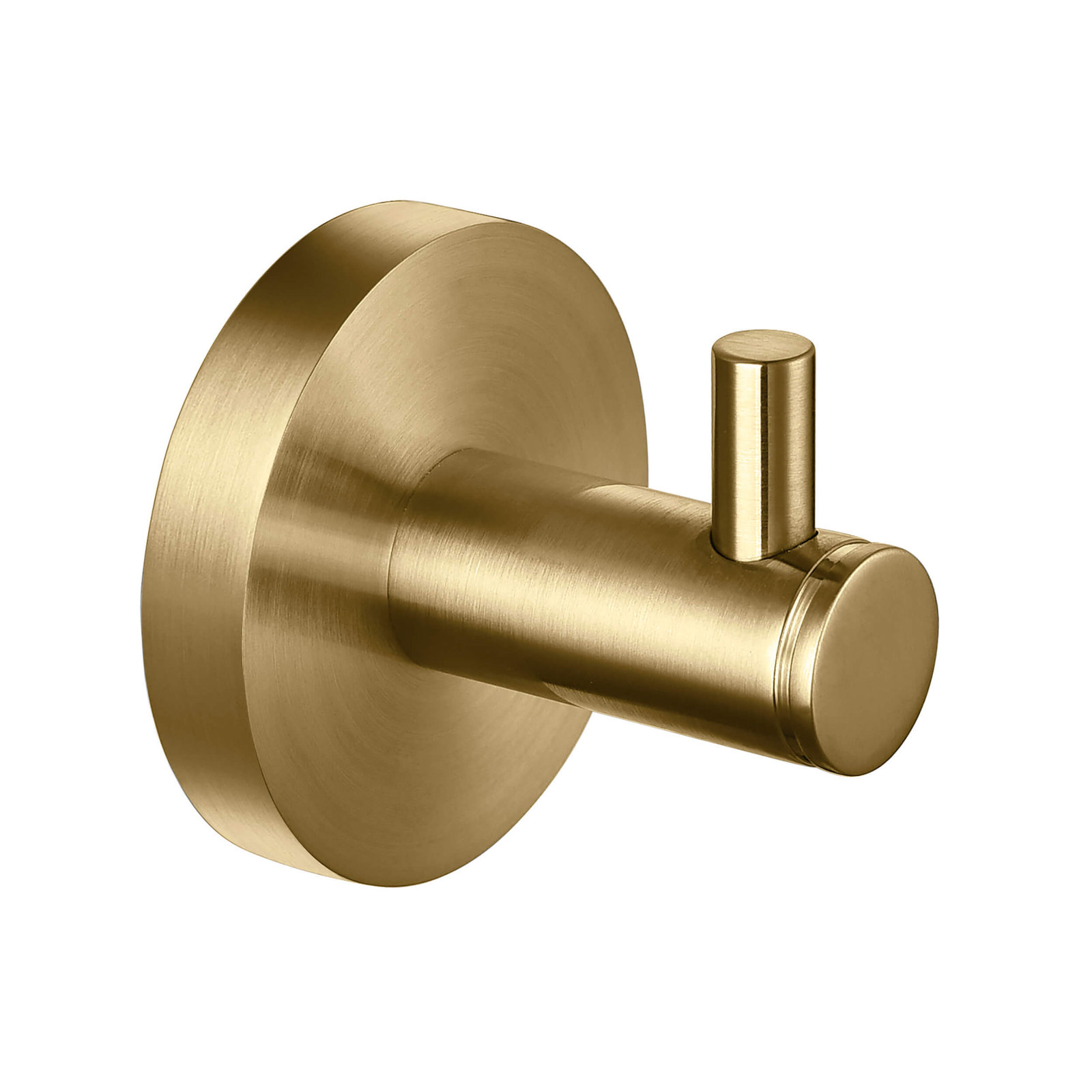 Circular Wall-Mounted Robe Hook, Brushed Brass