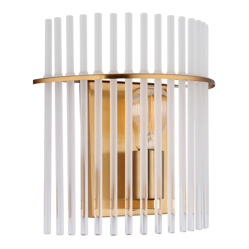 Aarvi Flush Mounted Sconce, White, Gold