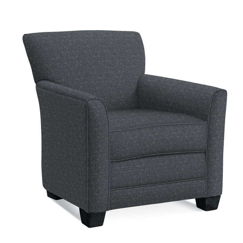 Buckley Armchair, Black Finish, Snow Crypton Performance; 0884-91