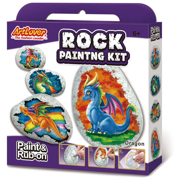 ArtLover Rock Painting Kit - Dinosaur