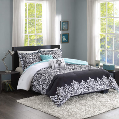 Polyester Damask Comforter Set