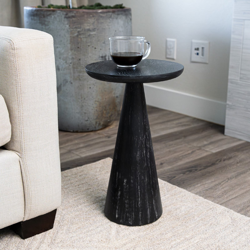 Maven Lane Owen Wooden Drink Table, Black