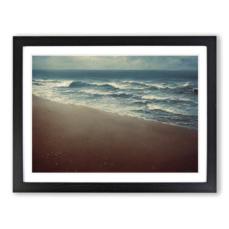 Beach Painting - Single Picture Frame Painting, Black, 46cm H x 64cm W x 2cm D