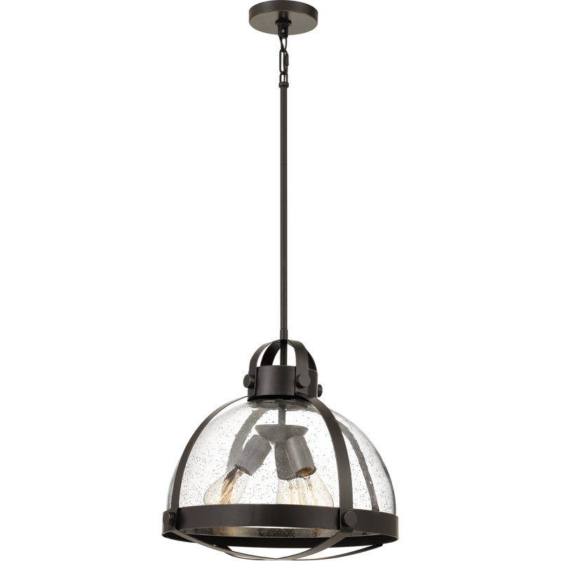 Luminaire suspendu en forme de dôme unique à 3 lumières