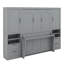 Grand lit escamotable mural avec placard, tiroirs et tablettes-2038928208