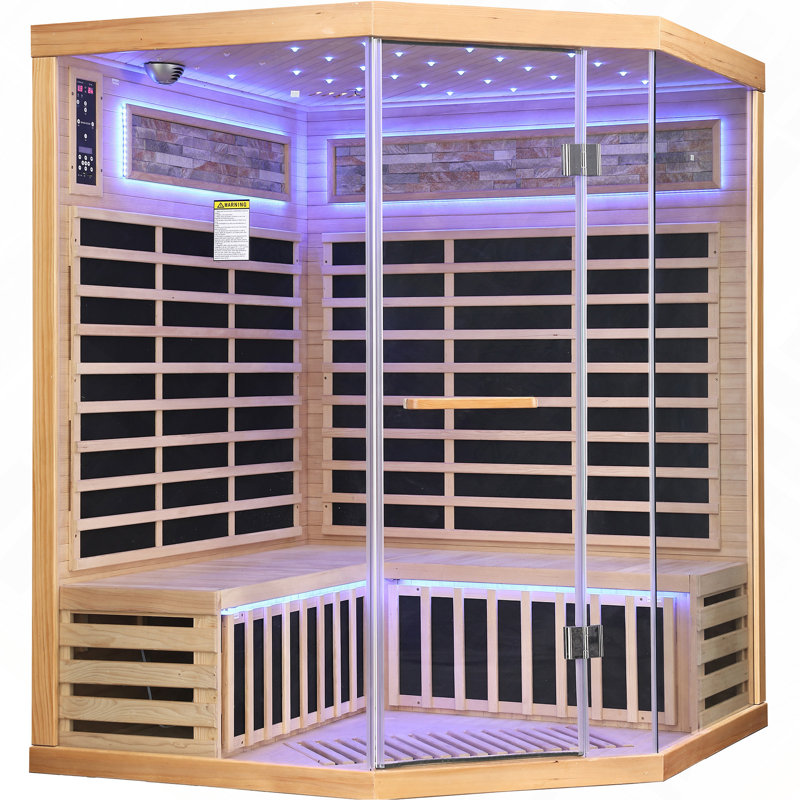 Family-Size Pentagonal Corner Wooden Sauna Room