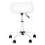 Chaise de bureau ergonomique - Revêtement en similicuir blanc, hauteur réglable, base pivotante pour ordinateur, siège à 360 degrés