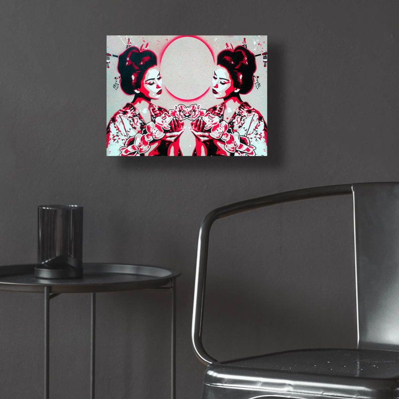 Epic Art «Mirror Geisha» par Abstract Graffiti Acry «Mirror Geisha» par Abstract Graffiti, H 12 po x l 16 po x P 0,13 po