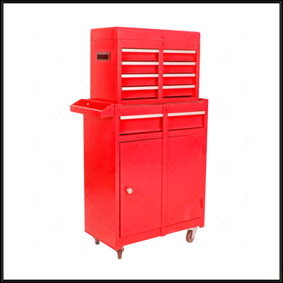 Commode à outils amovible 5 tiroirs avec armoire inférieure et une tablette réglable