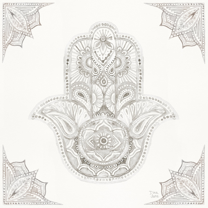 «Touch of Hamsa II» par Dina June, reproduction d'art sur toile tendue, H 36 po x l 36 po