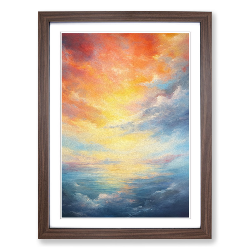 Single Picture Frame Print on Wood, 34cm H x 25cm W, Walnut Framed