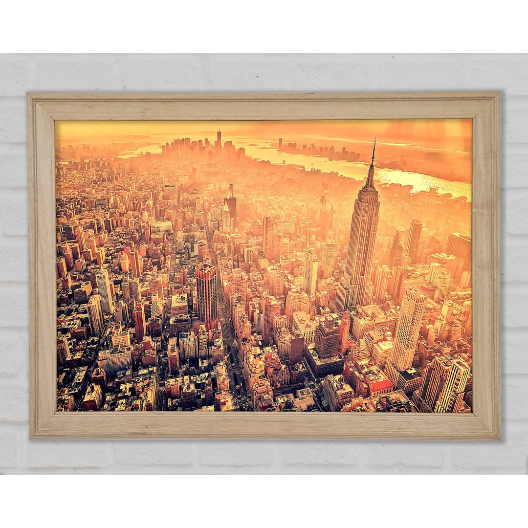 New York City Luftaufnahme Retro - Druck