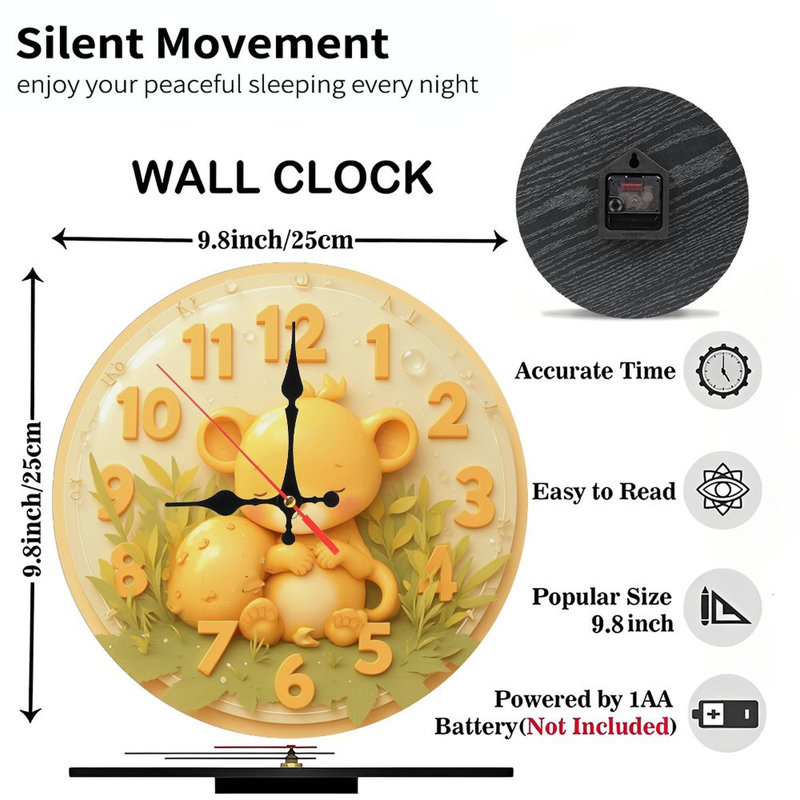 dessin de jolie horloge lion