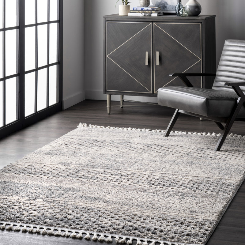 Tapis gris pour salle à manger Dianne, Rectangle 4 pi x 6 pi 8 po