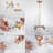 Modern Gold Globe Chandelier With Pull Chain Switch, 4-Light Semi Flush Mount Ceiling Light With Clear Glass Shades For Dining Room & Kitchen