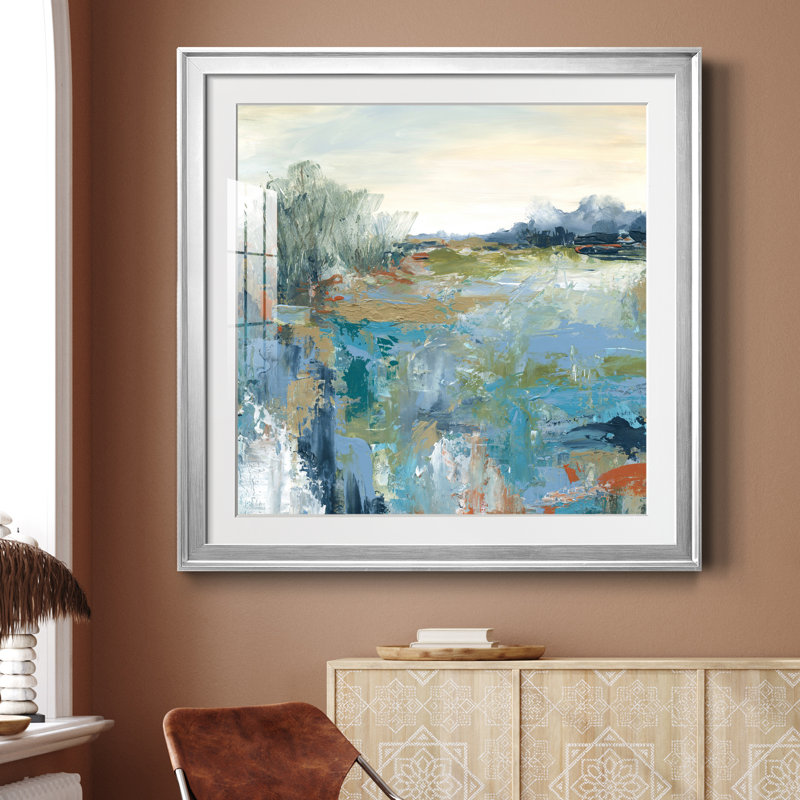 Energetic Earth - peinture encadrée, Papier avec cadre argenté, H 26,5 po x l 26,5 po x P 1,5 po