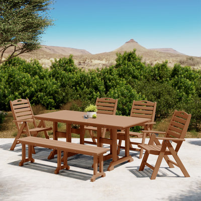 Ensemble repas 6 pièces avec banc Laguna