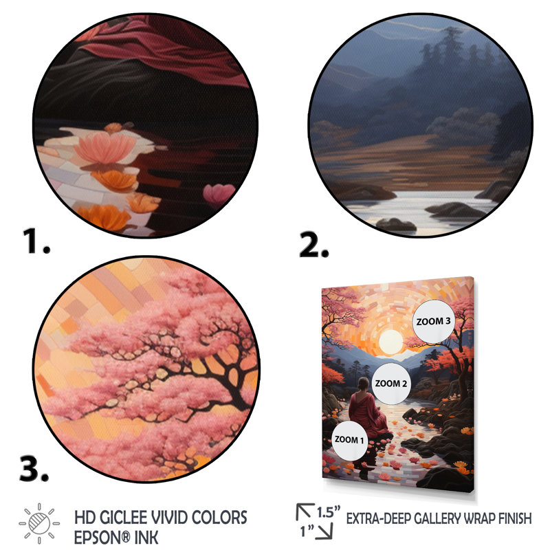 «Yorina Orange Buddhism Buddhist Serenity This I», reproduction d'art sur toile, H 32 po x l 16 po x P 1 po, Toile tendue