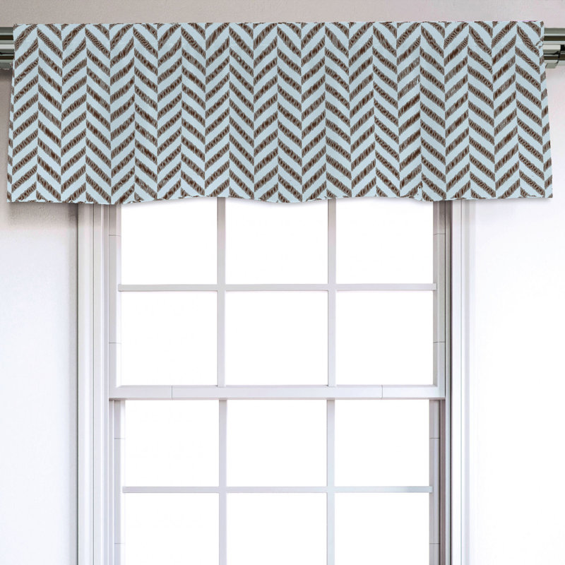 Sateen Chevron Ruffled Window Valance