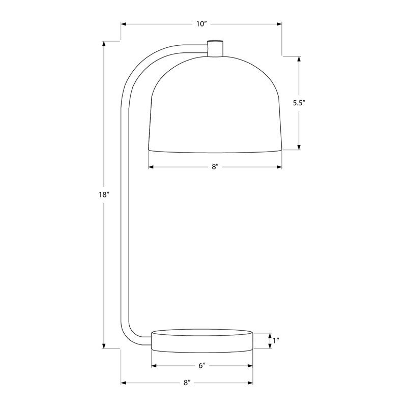 Lampe de bureau Sieny, abat-jour en arc de cercle, accents argentés, métal noir, 60, 110
