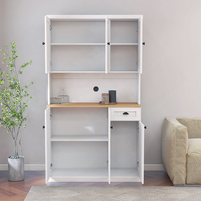 71Inch Kitchen Pantry Storage Cabinet With Adjustable Shelves