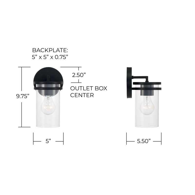 Armed Sconce, Matte Black