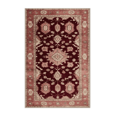 Machine Washable Overdyed Brown Area Rug