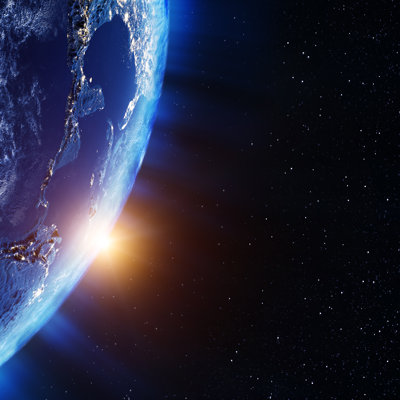 " America From Space " Painting Print