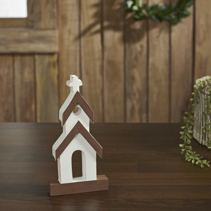 Figurine d'égle blanche en bois, H 8 po x l 4 po x P 1 po